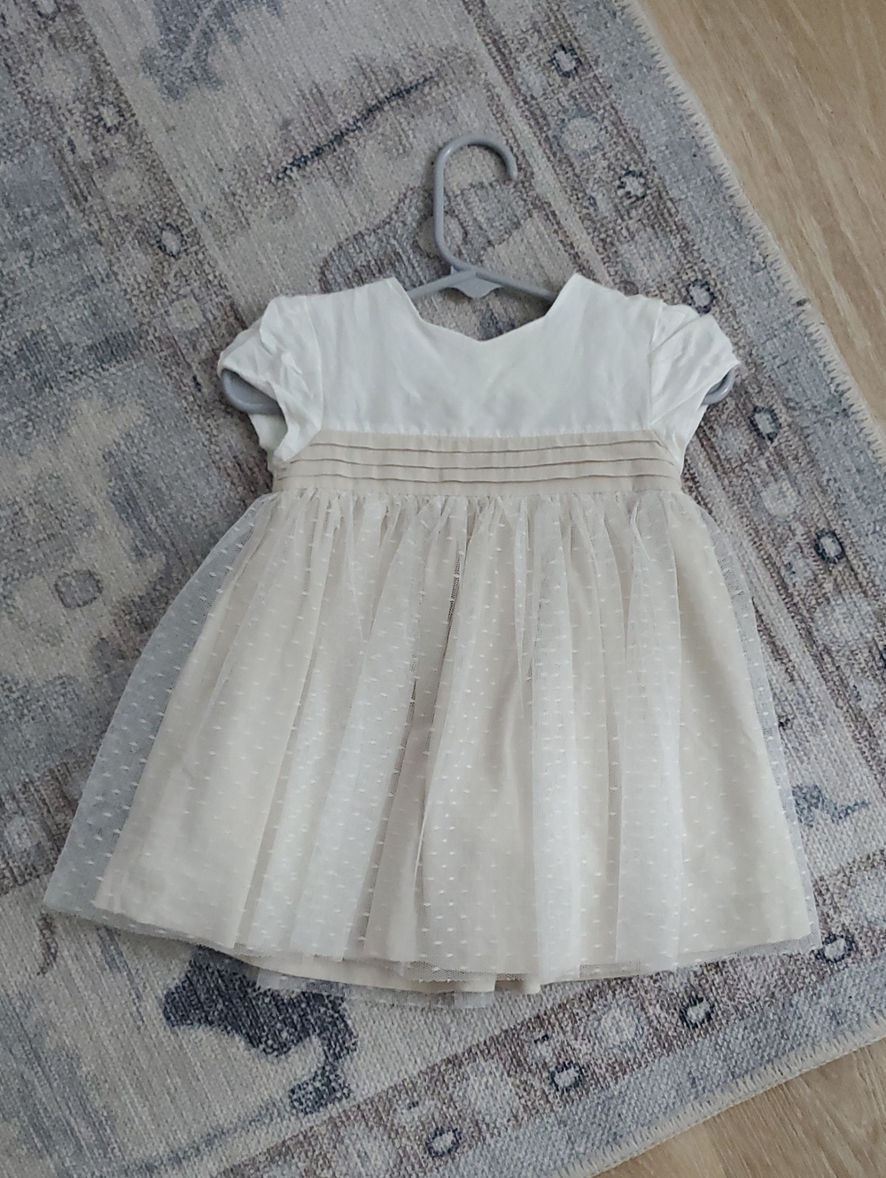 Mayoral Baby Girls Special Occasion Neutral Tulle Dress Sz12m